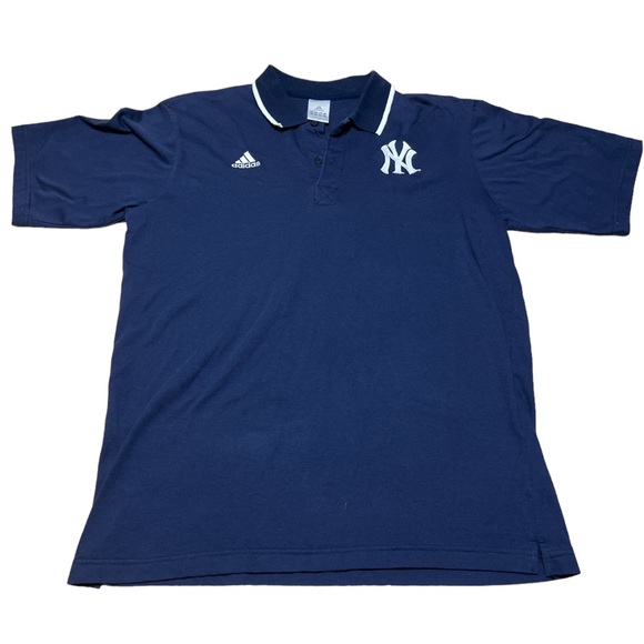 adidas Shirts New York Yankees Polo Shirt Navy Blue Mens Medium Mlb